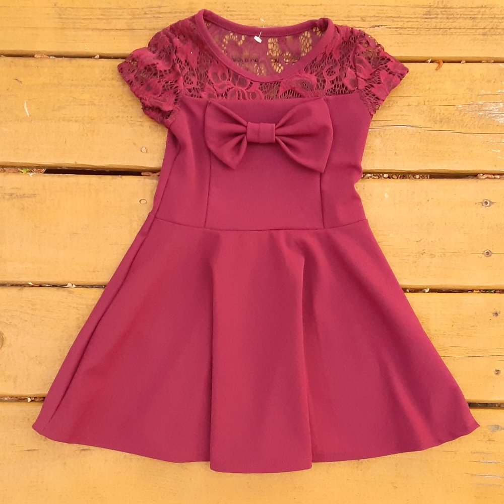Glitter Girl Burgundy Dress